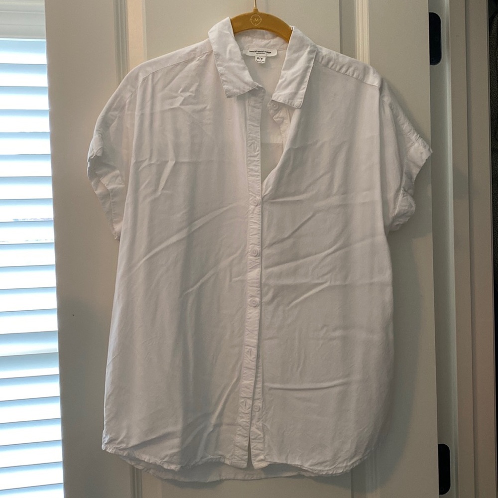 White short sleeve button down